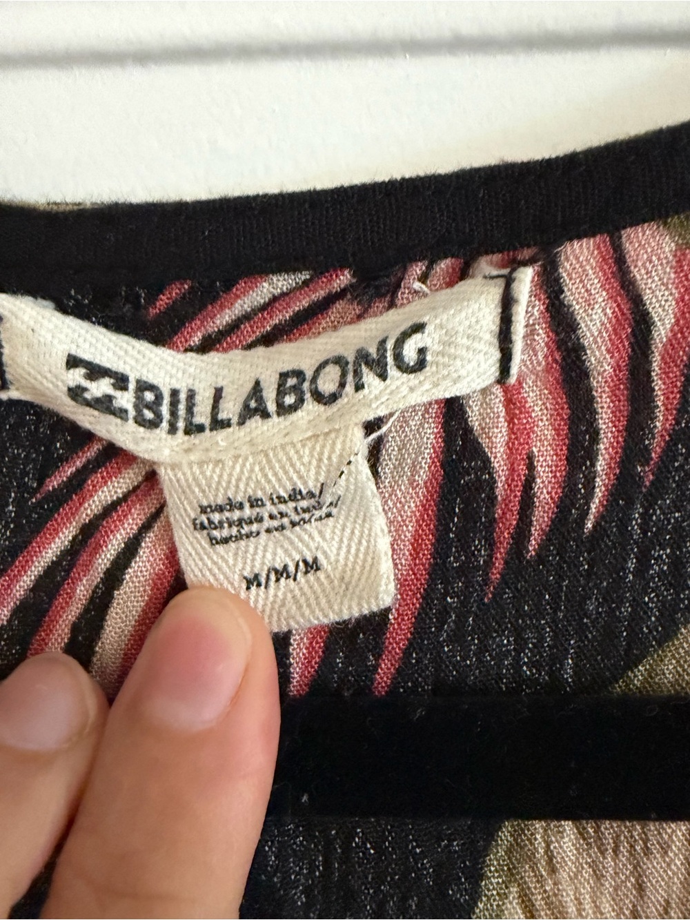 Billabong Black Maxi Dress with Olive and Pink Botanical Print size M - Picture 5 of 9